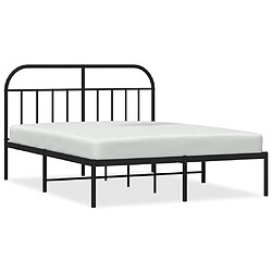 Maison Chic Lit adulte - Cadre de lit métal avec tête de lit,Structure du lit Contemporain pour chambre noir 140x190 cm -MN89153