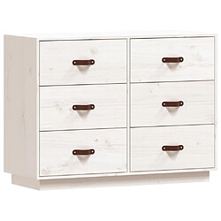 Maison Chic Buffet,Meuble de Rangement,commode pour salon,Cuisine Blanc 100x40x75 cm Bois massif de pin -MN33311