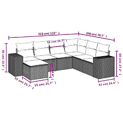 Avis Maison Chic Salon de jardin avec coussins 7 pcs, Ensemble Tables et chaises de jardin, beige résine tressée -GKD680462