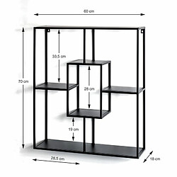 Acheter Paris Prix Étagère Murale Design Tybia 70cm Noir