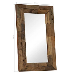 vidaXL Miroir Bois de récupération massif 50 x 80 cm pas cher