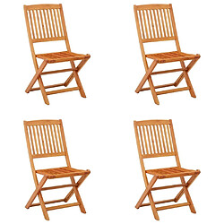 Maison Chic Lot de 4 Chaises de jardin,Fauteuil d'extérieur pliables Bois d'eucalyptus massif -MN69107