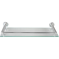 Helloshop26 Tablette pour salle de bain murale en verre trempé et aluminium largeur 50 cm matériel de montage inclus argenté étagère pour salle de bain 01_0000094