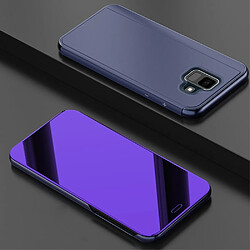 Etui en PU fenêtre de surface de miroir violet foncé pour votre Samsung Galaxy A6 (2018)