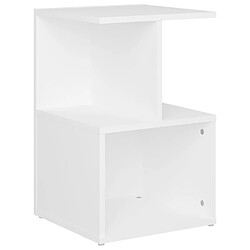 Maison Chic Table de chevet,Table de nuit,Table d'appoint pour salon Blanc 35x35x55 cm Aggloméré -MN72804