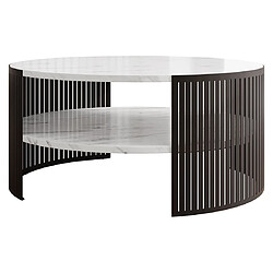 Bestmobilier Cruz - table basse - effet marbre blanc et noir - 75 cm Cruz - table basse - effet marbre blanc et noir - 75 cm - Blanc / Noir