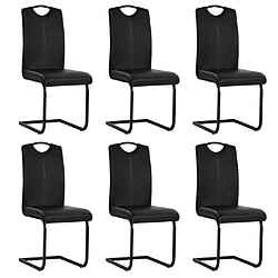 Decoshop26 Lot de 6 chaises de salle à manger cuisine cantilever design élégant synthétique noir CDS022320