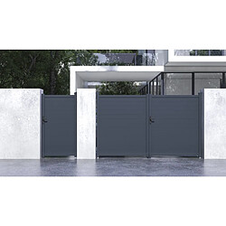 Habitat Et Jardin Pack portail + portillon Marc - Gris