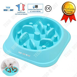 Tech Discount gamelle anti glouton chien chat eau silicone bouledogue croquettes grande taille petite taille distributeur nourriture animaux 