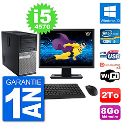 PC Tour Dell 7020 Ecran 19" Intel i5-4570 RAM 8Go Disque 2To Windows 10 Wifi - Occasion