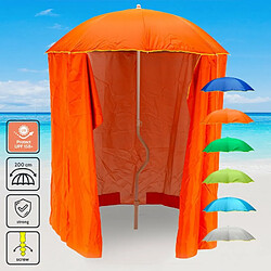 Parasol de plage léger visser tente protection uv GiraFacile 200 cm Zeus, Couleur: Orange