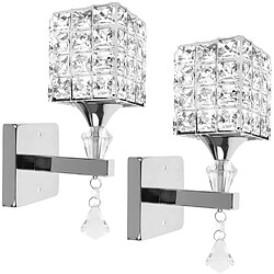 Stoex 2x Applique murale style moderne pendentif en cristal Porte-lumière avec Power Pull commutateur Lampes Murales en Cristal E14 Socket O 2x Applique murale style moderne pendentif en cristal Porte-lumière avec Power Pull commutateur Lampes Murales en Cristal E14 Socket Or