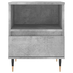 Maison Chic Table de chevet,Table de Nuit,Meuble de Rangement gris béton 40x35x50 cm bois d’ingénierie pas cher