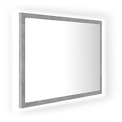 Maison Chic Miroir à LED,Miroir Lumineux LED de salle de bain Gris béton 60x8,5x37 cm Acrylique -MN86222