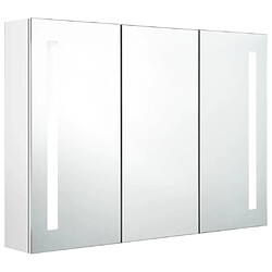 Helloshop26 Armoire de salle de bain à miroir led 89 x 14 x 62cm blanc brillant 02_0006577