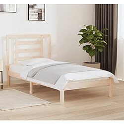 Maison Chic Lit Moderne Chambre - Cadre/structure de lit pour adulte bois de pin massif 90x190 cm simple -MN73765