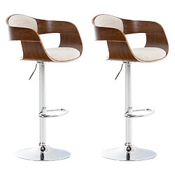 Non Lot de 2 tabourets de bar Kingston C tissu 