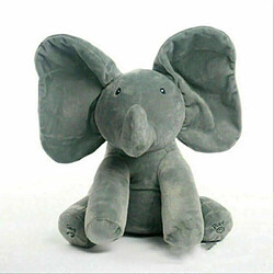 Universal Musique éléphant peluche jouet peluche chanter poupée bébé cadeau enfant (gris) 