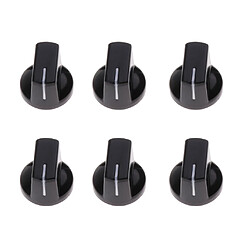 6 pièces Potentiomètre plat Pot Pot Bouton pour amplificateurs Pièces noir