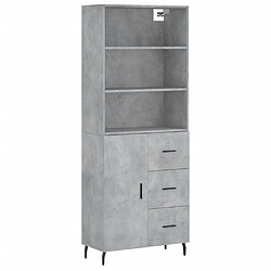 Maison Chic Buffet,Meuble de Rangement,commode pour salon,Cuisine Gris béton 69,5x34x180 cm Bois d'ingénierie -MN69788