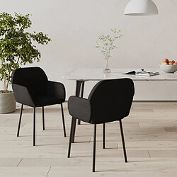 Maison Chic Lot de 2 Chaises à manger | Chaise de salle à manger cuisine Noir Velours -GKD99424