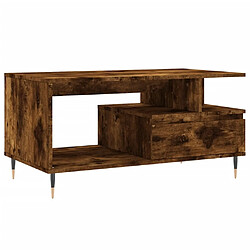 Maison Chic Table basse,Table Console Table d'appoint, Table pour salon Chêne fumé 90x49x45 cm Bois d'ingénierie -MN94309