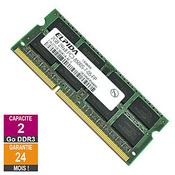 Barrette Mémoire 2Go RAM DDR3 Elpida EBJ21UE8BASA-AE-E SO-DIMM PC3-8500 1066MHz 2Rx8 · Reconditionné PC3-8500 - 1066MHz