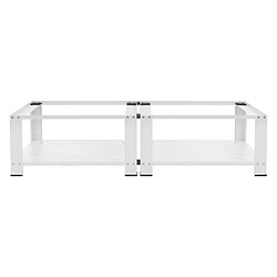 ML-Design Socle machine à laver double avec étagère base sèche-linge blanc 150 kg/support