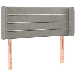 Maison Chic Tête de lit scandinave avec oreilles,meuble de chambre Gris clair 103x16x78/88 cm Velours -MN60053