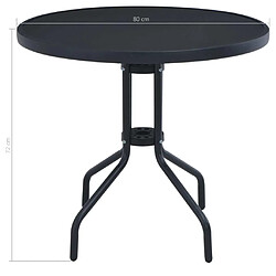 Acheter vidaXL Table de jardin Noir 80 cm Acier et verre