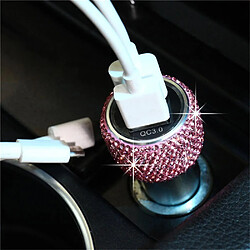 Wewoo Chargeur rapide USB double en alliage d'aluminium QC3.0 de voiture diamant rose