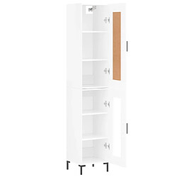 Avis vidaXL Buffet haut Blanc brillant 34,5x34x180 cm Bois d'ingénierie