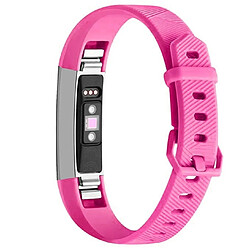 Wewoo Bracelet pour montre connectée Dragonne en silicone de couleur solide FITBIT Alta / HR Rose Red 