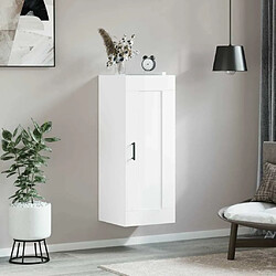 Avis Maison Chic Armoire murale,Meuble de Rangement,Armoire Suspendue blanc brillant 34,5x34x90 cm bois d'ingénierie -MN29595