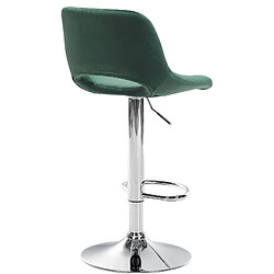 Avis Decoshop26 Tabourets de bar chaises haute x2 avec repose-pieds en velours vert piètement métallique chromé 10_0004074