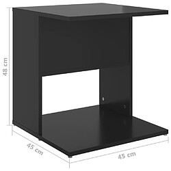 vidaXL Table d'appoint noir brillant 45x45x48 cm bois d'ingénierie pas cher