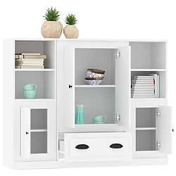 Maison Chic Ensemble de 3 Buffets,commode,console pour rangement blanc bois d'ingénierie -MN55068 pas cher