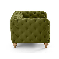 Lisa Design Walter - fauteuil chesterfield en velours - pieds bois