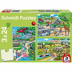 Schmidt Spiele Puzzle enfant - Journee au zoo - 3x24 pieces - SCHMIDT AND SPIELE 