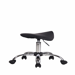 Avis Decoshop26 Tabouret de travail sur roulettes en synthétique noir support en métal chromé TABO10195