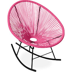 ICONIK INTERIOR Chaise d'extérieur - Chaise à bascule de jardin - Nouvelle édition - Acapulco Rose