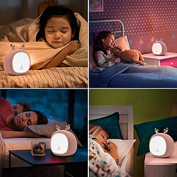 Chrono Veilleuse enfant Lampe de nuit pour bébé rechargeable par USB 3 luminosité Lampe à LED Lampe de chevet pour bébé (Rose) pas cher