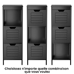 Avis Helloshop26 Meuble de salle de bain avec 2 tiroirs et 2 etagères utilisation polyvalent pour salon chambre noir 20_0008870