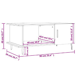 vidaXL Table basse sonoma gris 90x50x40 cm bois d'ingénierie pas cher