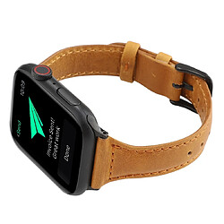 Acheter Wewoo Pour Apple Watch Séries 5 et 4 44mm / 3 & 2 & 1 42mm Bracelet Crazy Horse Texture en Cuir Véritable Marron Clair