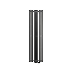 ECD Germany Radiateur Stella Non Électrique - 480 x 1600 mm - Anthracite - Connexion Central - avec Kit de Raccordement Mural d'Angle et Thermostat - Design Panneau Plat - Seche Sérviettes Salle Bain 