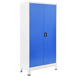 vidaXL Armoire de bureau Métal 90 x 40 x 180 cm Gris et bleu