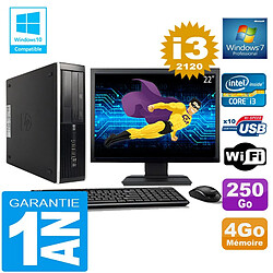 PC HP Compaq 8300 SFF Core I3-2120 Ram 4Go Disque 250 Go Wifi W7 Ecran 22" - Occasion