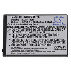 vhbw Batterie remplacement pour LG IP-400N, IP-400V, SBPL0102301, SBPL0102302 pour smartphone (1500mAh, 3,7V, Li-ion) 