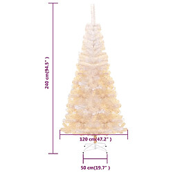 vidaXL Sapin de Noël artificiel pointes iridescentes Blanc 240 cm PVC pas cher